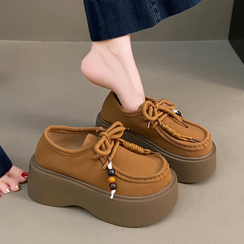 春季季厚底勃肯鞋女2026新款系带覆古一脚蹬松糕乐福鞋小个0116z,女鞋,勃肯鞋/软木鞋,淘宝优惠券,粉丝福利购,淘宝优惠卷