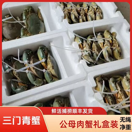 台州三门青蟹鲜活特超大螃蟹水产鲜活海鲜公母搭配红膏蟹肉蟹礼盒