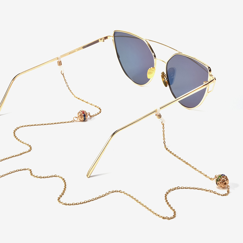 日本钛钢眼镜链条挂脖复古洛丽塔太阳眼睛链挂绳时尚女男墨镜链子