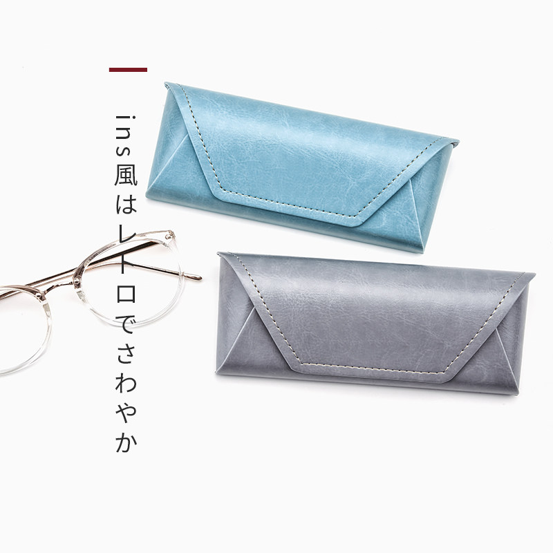 日本眼镜盒 女小清新复古简约时尚近视眼睛可爱软妹收纳盒男