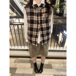 【zui高品质】marchen25ss格纹羊毛夹克上衣叠穿坎肩羽绒马甲背心