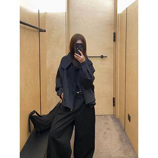 【zui高品质】marchen高级感纯色宽松廓形立领短外套毛呢大衣