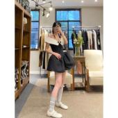 zui高品质 shushu抹胸一字肩收腰显瘦连衣裙蝴蝶结吊带蓬蓬裙