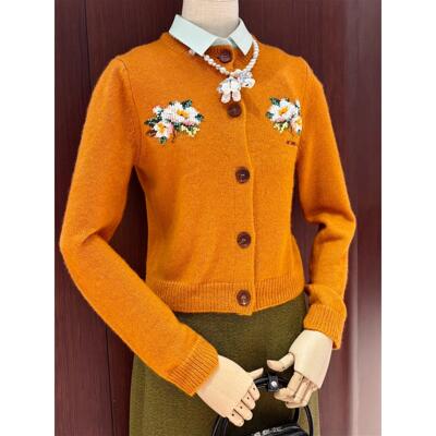 【zui高品质】十字绣手工钉珠开衫SST秋装shushu刺绣长袖针织衫