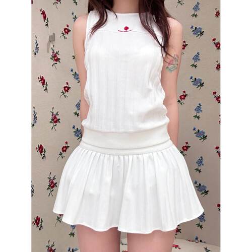 【zui高品质】shushu百褶半身裙sst女高腰a字短裙防走光连衣裙