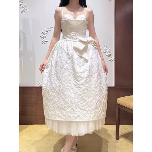 【正确版】SST  侧蝴蝶结礼服重工连衣裙
