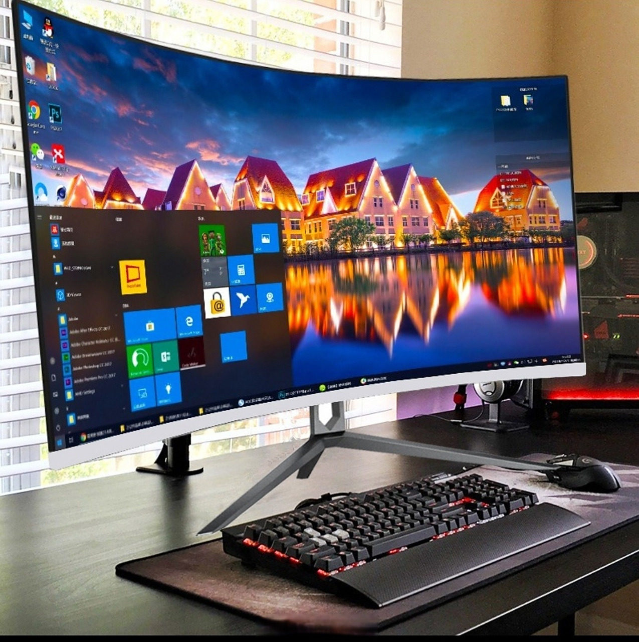 32寸1K2K曲面电竞显示器165HZ高清240HZ飞利浦AOC