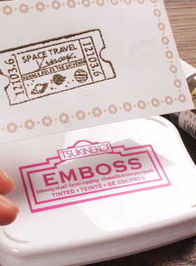 浮雕凸粉专用粘性印泥台日本Tsukineko月猫无色透明Emboss双头笔