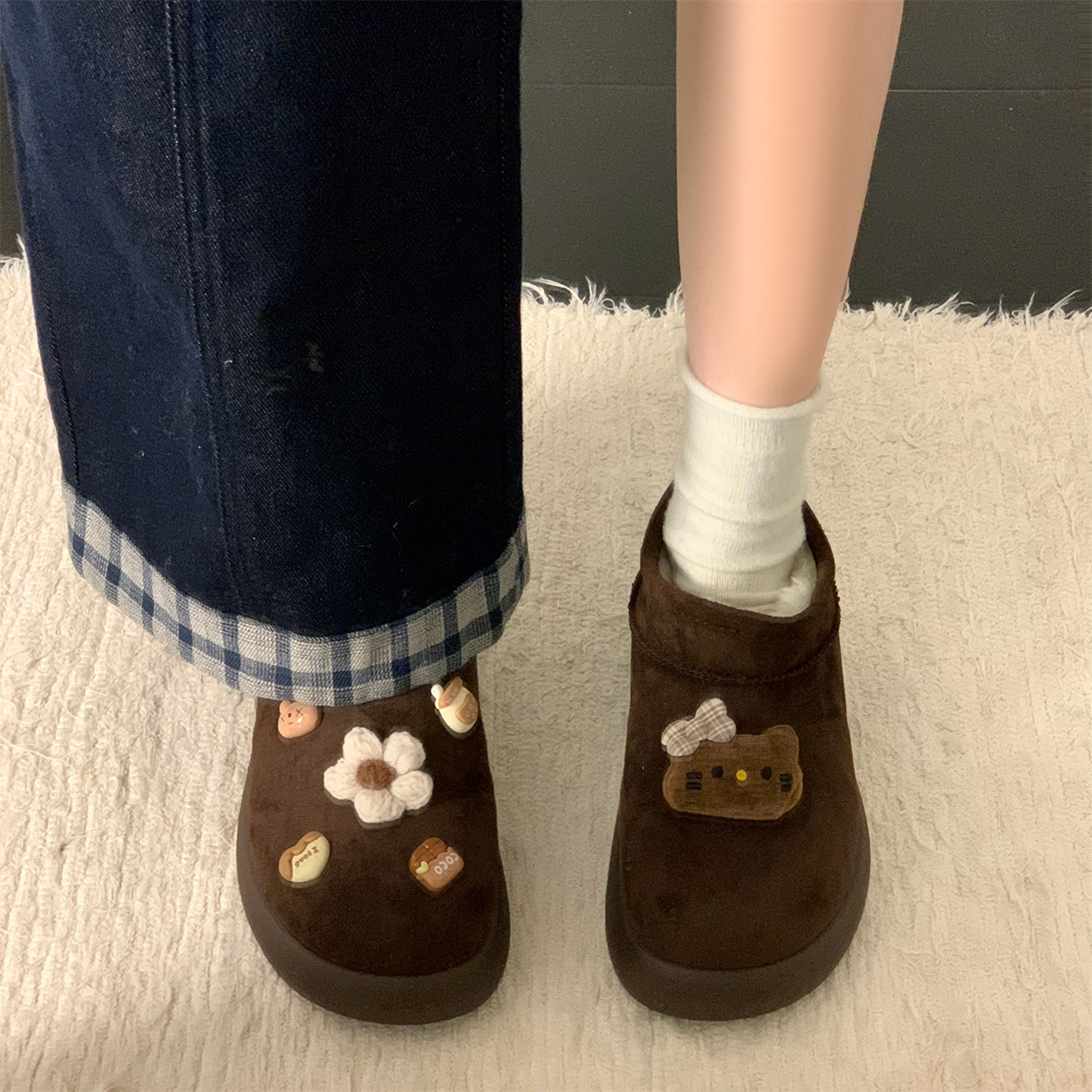 儿童加绒勃肯鞋厚底女童雪地靴一脚蹬小土豆鞋子保暖大棉鞋亲子鞋,童鞋/婴儿鞋/亲子鞋,雪地靴,淘宝优惠券,粉丝福利购,淘宝优惠卷