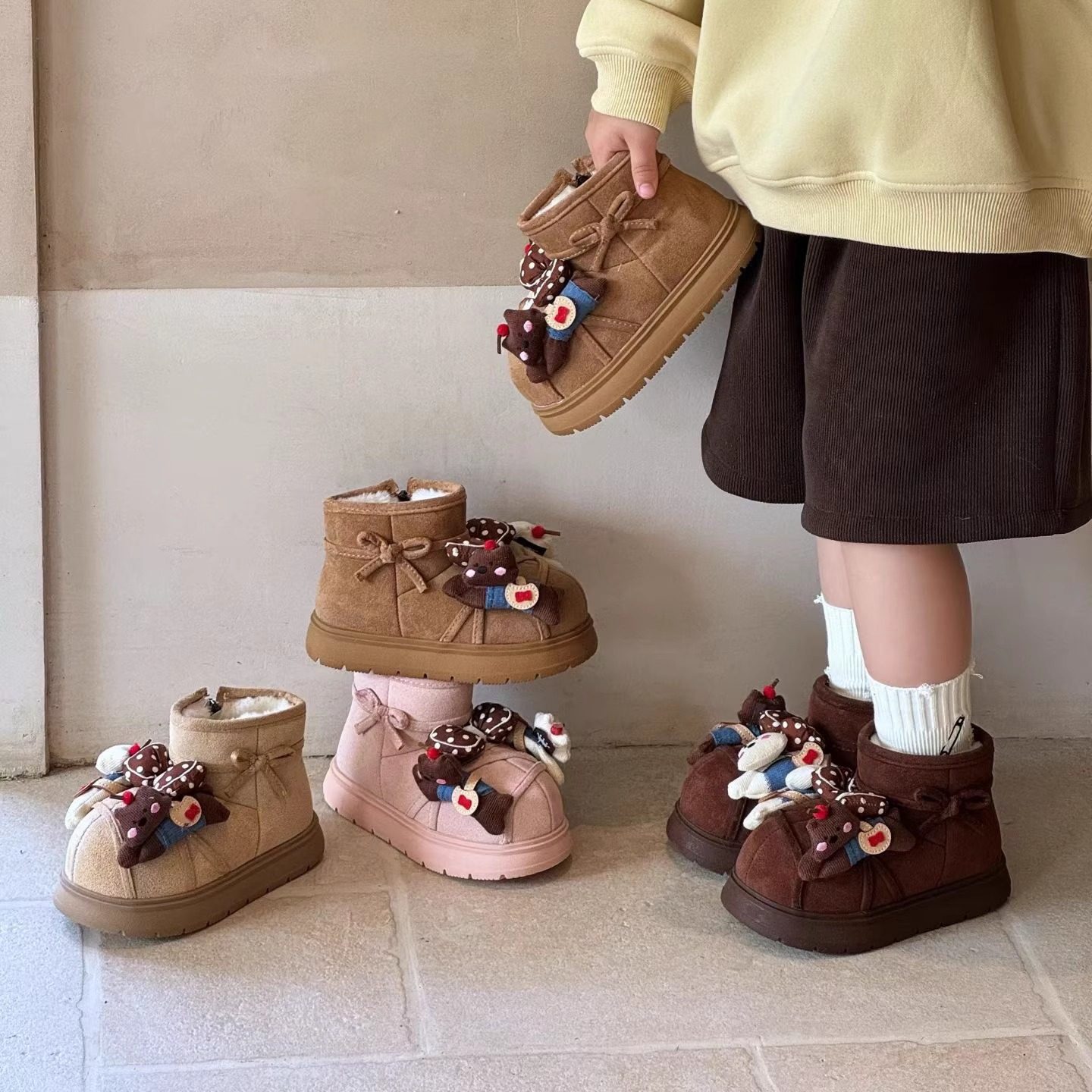 女童雪地靴冬季新款儿童卡通立体玩偶大棉鞋加绒加厚卡皮巴拉棉靴,童鞋/婴儿鞋/亲子鞋,雪地靴,淘宝优惠券,粉丝福利购,淘宝优惠卷