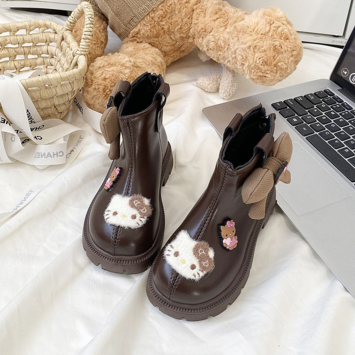 女童靴子儿童二棉靴2025冬季哈喽KT猫加绒加厚公主短靴宝宝马丁靴,童鞋/婴儿鞋/亲子鞋,皮靴,淘宝优惠券,粉丝福利购,淘宝优惠卷