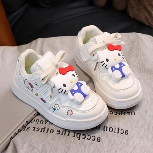 kt猫女童小白鞋2026春季新款儿童板鞋防滑休闲鞋卡通中大通运动鞋