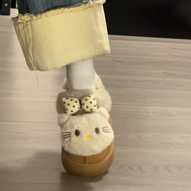 凯蒂猫女童冬鞋儿童棉鞋2025冬季新款女大童加绒勃肯毛毛鞋雪地靴,童鞋/婴儿鞋/亲子鞋,棉鞋,淘宝优惠券,粉丝福利购,淘宝优惠卷