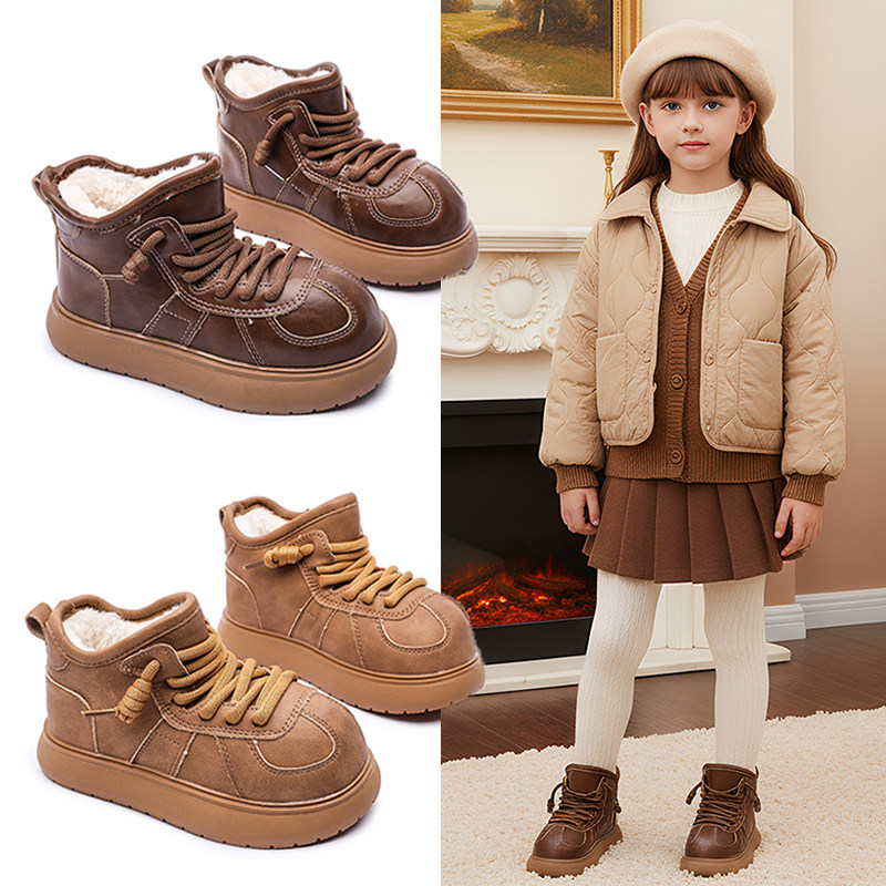 女童雪地靴冬季新款儿童加绒加厚大棉鞋皮面防水卡皮巴拉大头棉靴,童鞋/婴儿鞋/亲子鞋,雪地靴,淘宝优惠券,粉丝福利购,淘宝优惠卷