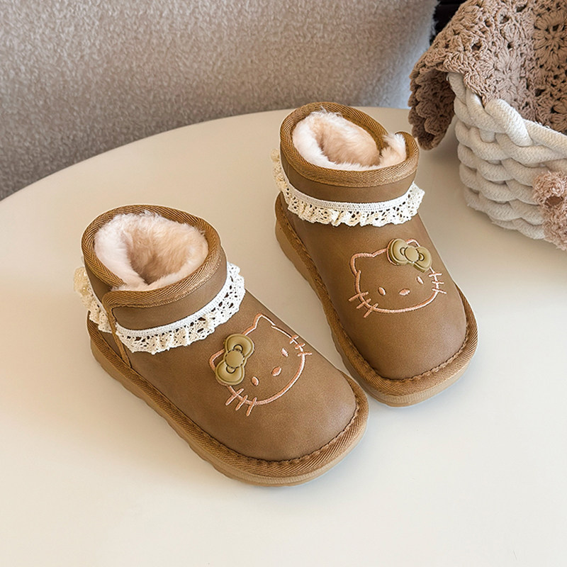 女童冬鞋儿童雪地靴2025冬季新款女孩防水皮毛一体大棉鞋kt猫棉靴,童鞋/婴儿鞋/亲子鞋,雪地靴,淘宝优惠券,粉丝福利购,淘宝优惠卷