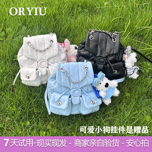 轻奢小香风菱格链条双肩包女高级感小众设计手提包简约 2025新款