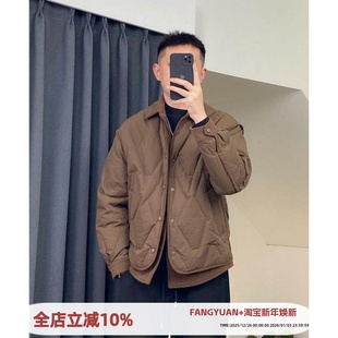 设计感拼接假两件翻领外套男士 2025冬季 保暖上衣潮 羽绒服男款 冬装