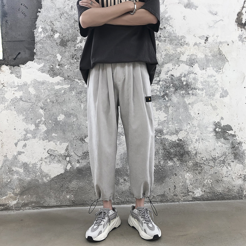 夏季男裤子2019新款潮ins哈伦九分裤韩版潮流宽松束脚百搭休闲裤