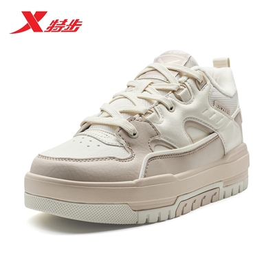 特步裂变棉鞋2025秋冬新款女鞋加绒保暖情侣板鞋休闲鞋运动鞋女款