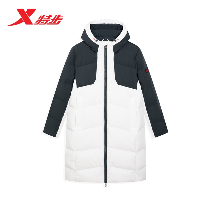 特步男士羽绒服2025年冬季新款运动羽绒服男时尚长款975429640127