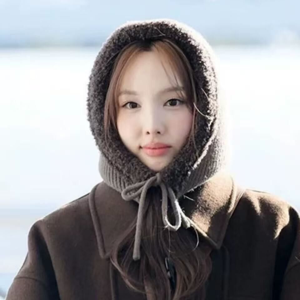 ~~~~~韩国小众 娜琏同款 可爱针织连脖帽保暖护耳包头毛线帽