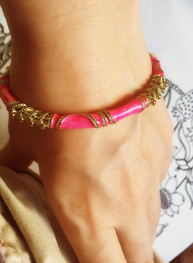 爱在桃花盛开时桃红细独家手镯