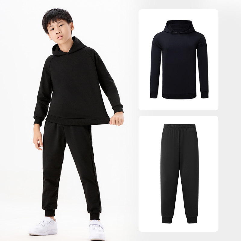 路伊梵儿童中大童卫衣卫裤两件套连帽小学生男童休闲运动套装秋冬