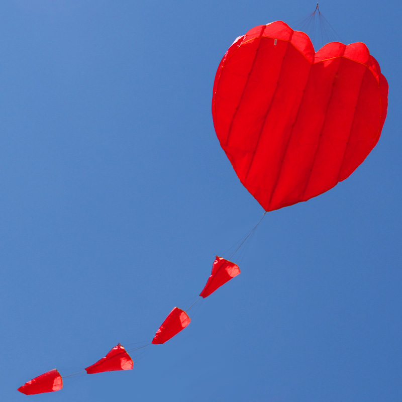 软体风筝 爱情之心 中国心风筝 潍坊风筝 微风易飞
