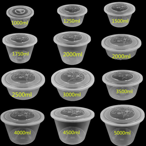 一次性餐盒圆形打包盒汤面碗1000 1500 2000大桶4000 4500 5000ml