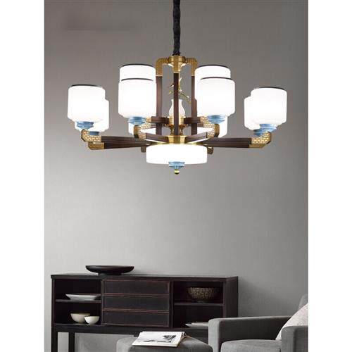 新款觅心四季家园 新中式吊灯中国风禅意别墅客厅大吊灯全铜大气