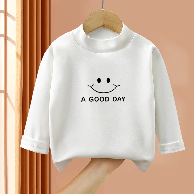 여자 하프 터틀넥 바닥 셔츠 겨울 두꺼운 소년 긴팔 내부 양면 독일 벨벳 어린이 전 경기 따뜻한 탑