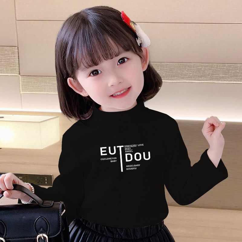 소년과 소녀를위한 양면 독일 벨벳 바닥 셔츠 2023 새로운 가을 겨울 새로운 스타일 하프 터틀넥 어린이 다목적 따뜻한 탑