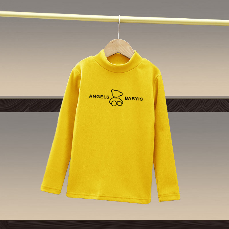 소년 독일 벨벳 하프 터틀넥 바닥 셔츠 아동복 아동복 가을 겨울 긴팔 티셔츠 탑 가을 옷