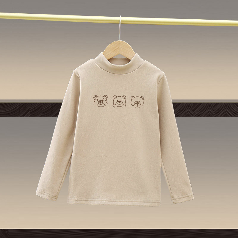 남아 양면 독일 벨벳 하프 터틀넥 밑단 셔츠 아동복 아동  가을 의류 긴팔 티셔츠 상의 가을 의류