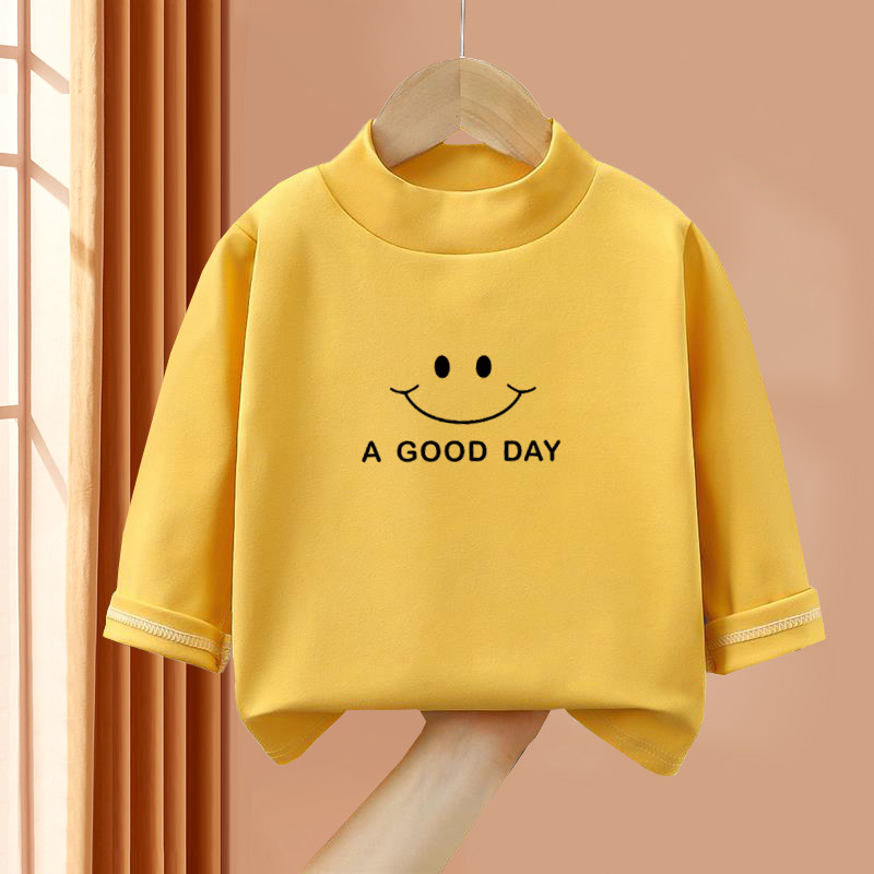 여자 하프 터틀넥 바닥 셔츠 겨울 두꺼운 소년 긴팔 내부 양면 독일 벨벳 어린이 전 경기 따뜻한 탑