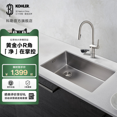 科勒拉蒂纳R10不锈钢大单槽台下双用厨盆洗碗盆套餐