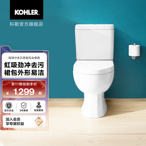 科勒瑞琦分体卫生间抽水马桶