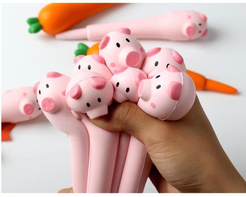 减压笔好玩的中性笔黑色可爱签字笔少女学生笔简约文具造型用品捏