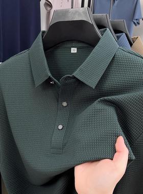 冰丝网眼速干衣恤短袖夏季polo衫上衣服中年男士爸爸夏装plol透气