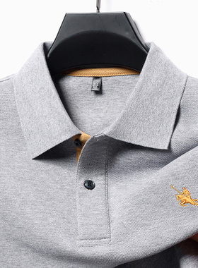 中年男士上衣外穿春秋冬季新款长袖t恤纯棉爸爸装小衫polo衫plol