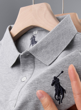 短袖保罗POLO衫男士上衣服plol夏季冰丝纯棉t恤父亲节中年爸爸装