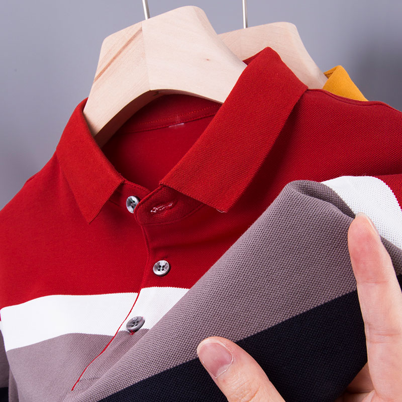 祥奈短袖商务休闲中年翻领纯棉