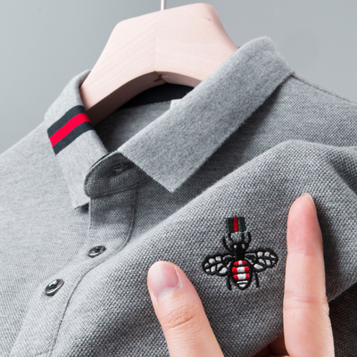 高端中年男装纯棉刺绣polo衫