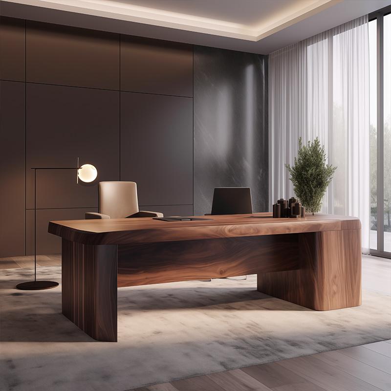 新中式北美黑胡桃木办公桌