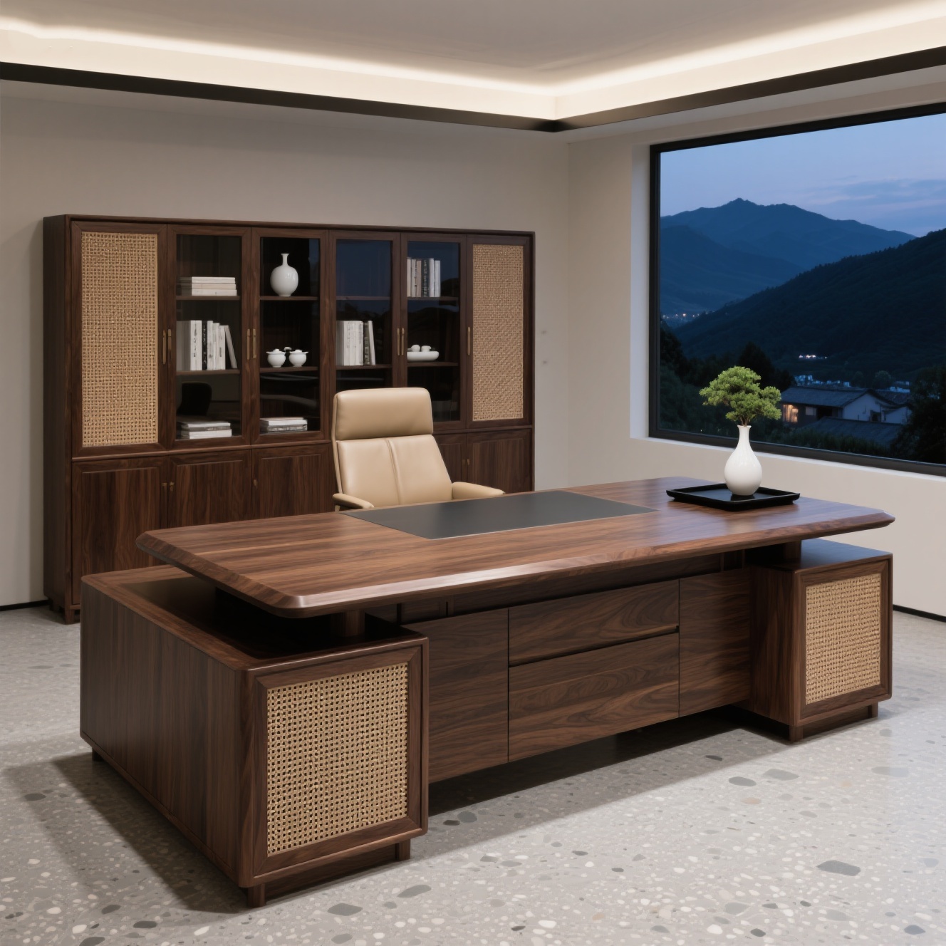 实木大班台高端办公桌