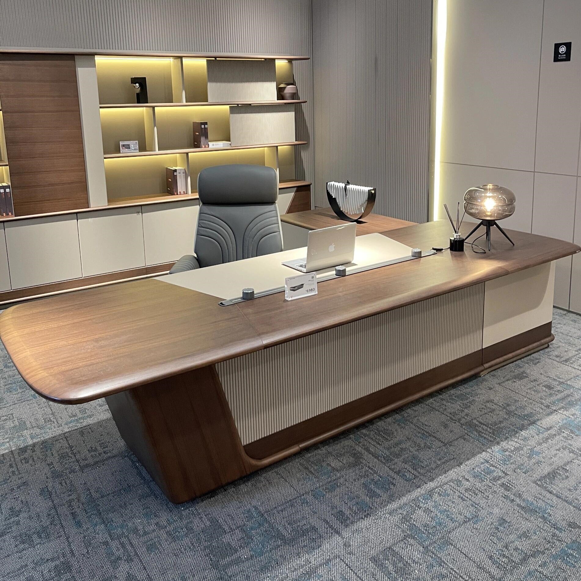 新中式北美黑胡桃木大班台