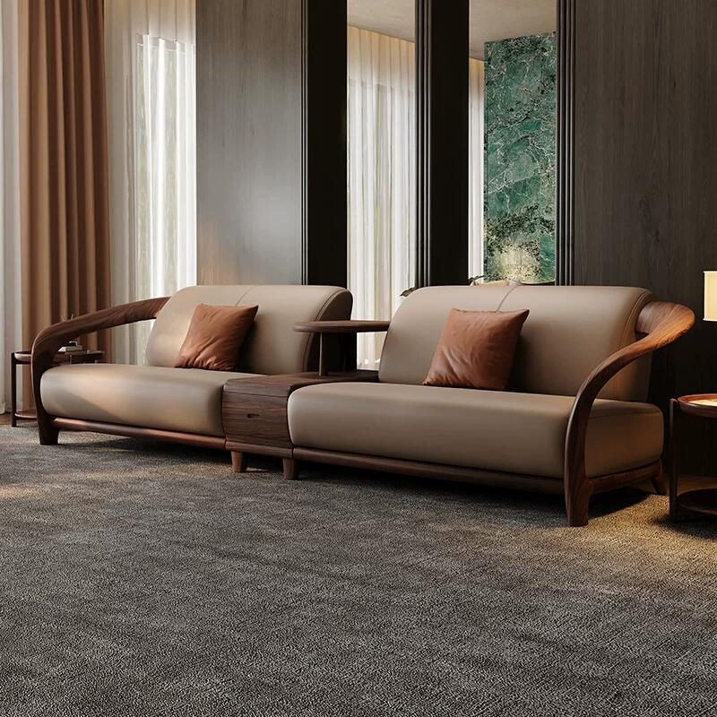 新中式北美黑胡桃木实木沙发