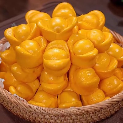元宝馒头春节馒头南瓜面食花饽饽如意花样馍过年送礼花糕
