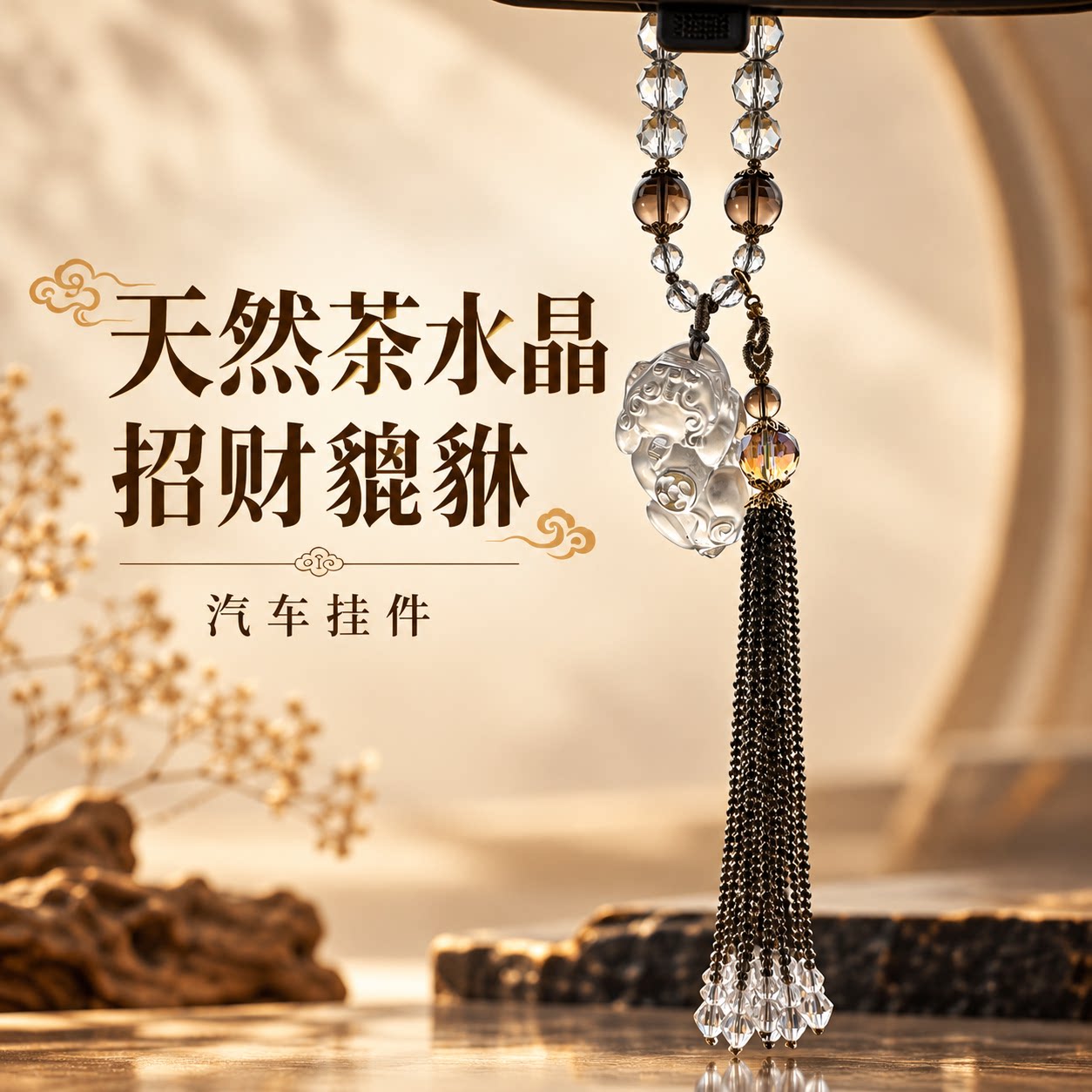 水晶汽车挂饰精美包装带证书
