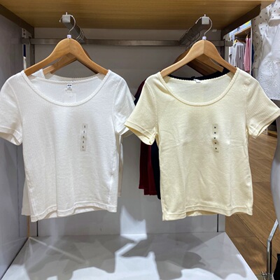 女装提花罗纹短T恤/辣妹BM风修身显瘦短袖上衣2026春夏新款485025